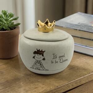 Peanuts for Hallmark Lucy Trinket Box Gold Crown "It's Good to be Queen" 4"